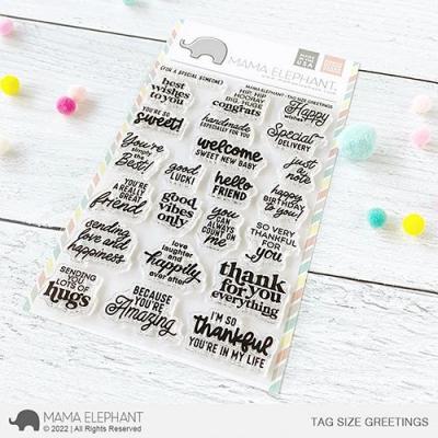 Mama Elephant Clear Stamps - Tag Size Greetings